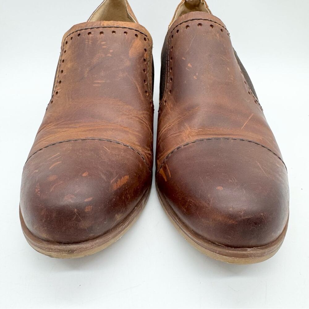 Korks Gertrude Double Gore Slip On Low Stacked Heel Mule‎ Shoes Brown Size 10 - Picture 5 of 10